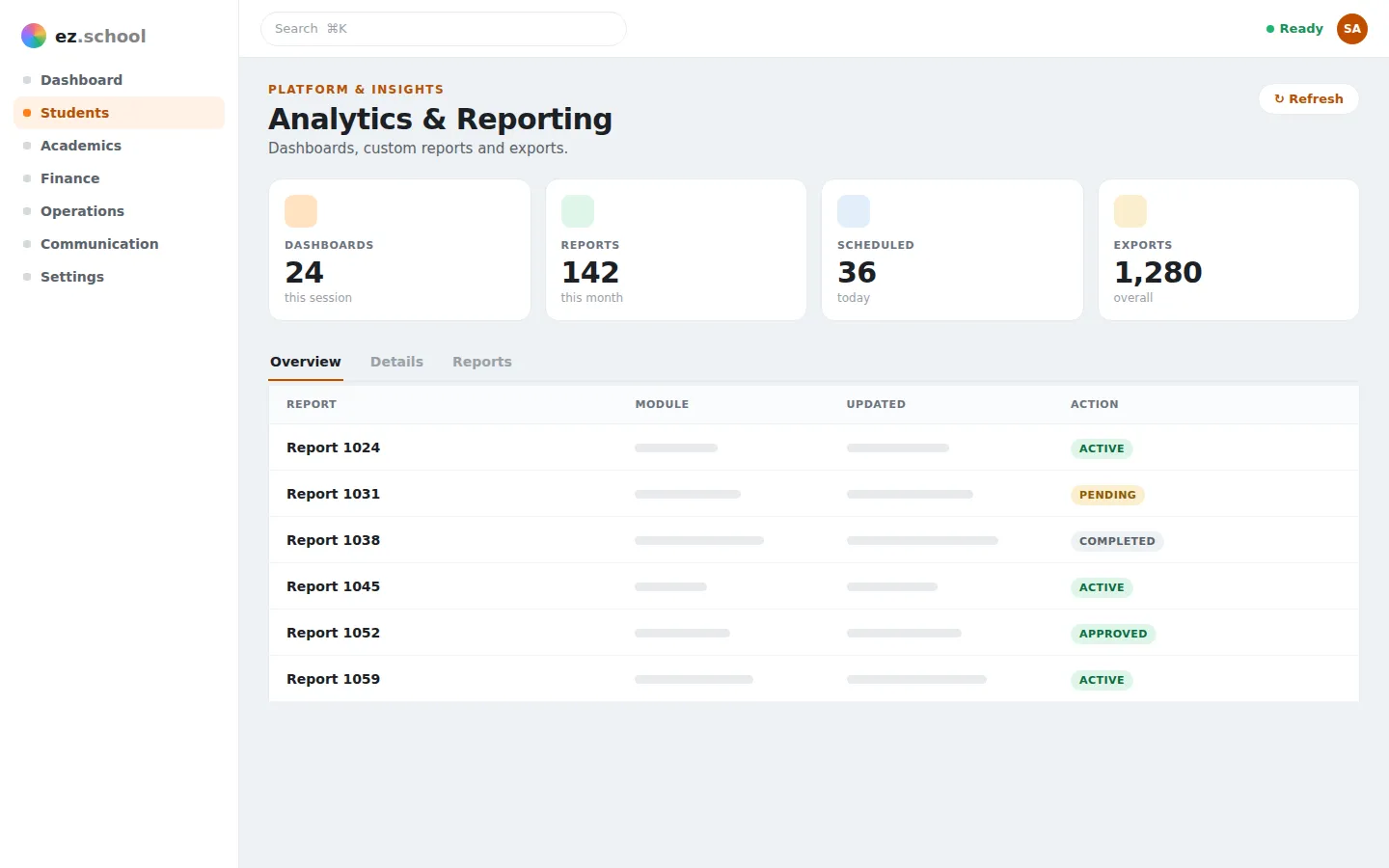 Analytics & Reporting in ez.school