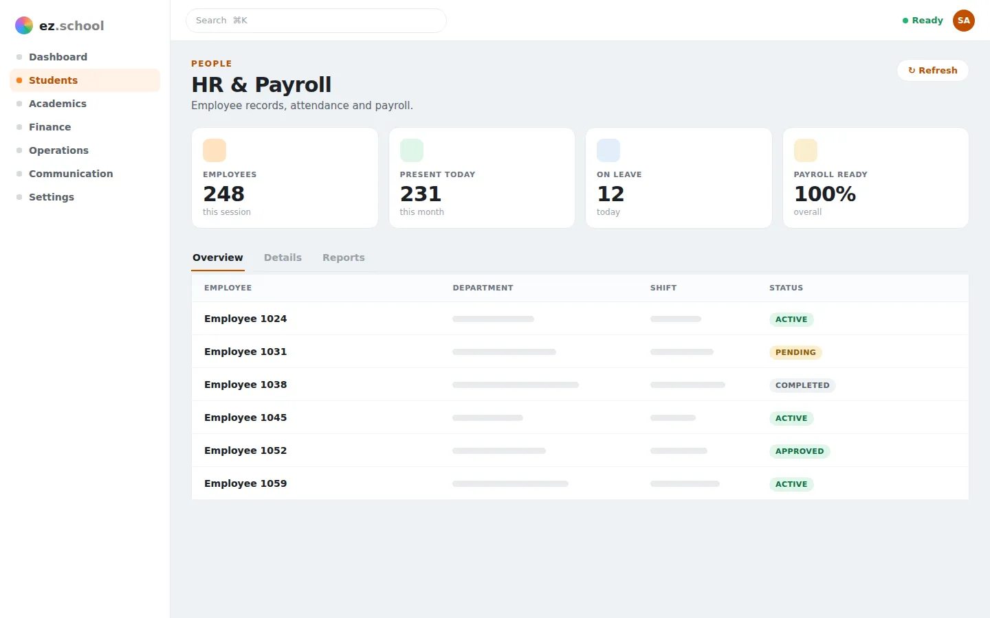 HR & Payroll in ez.school